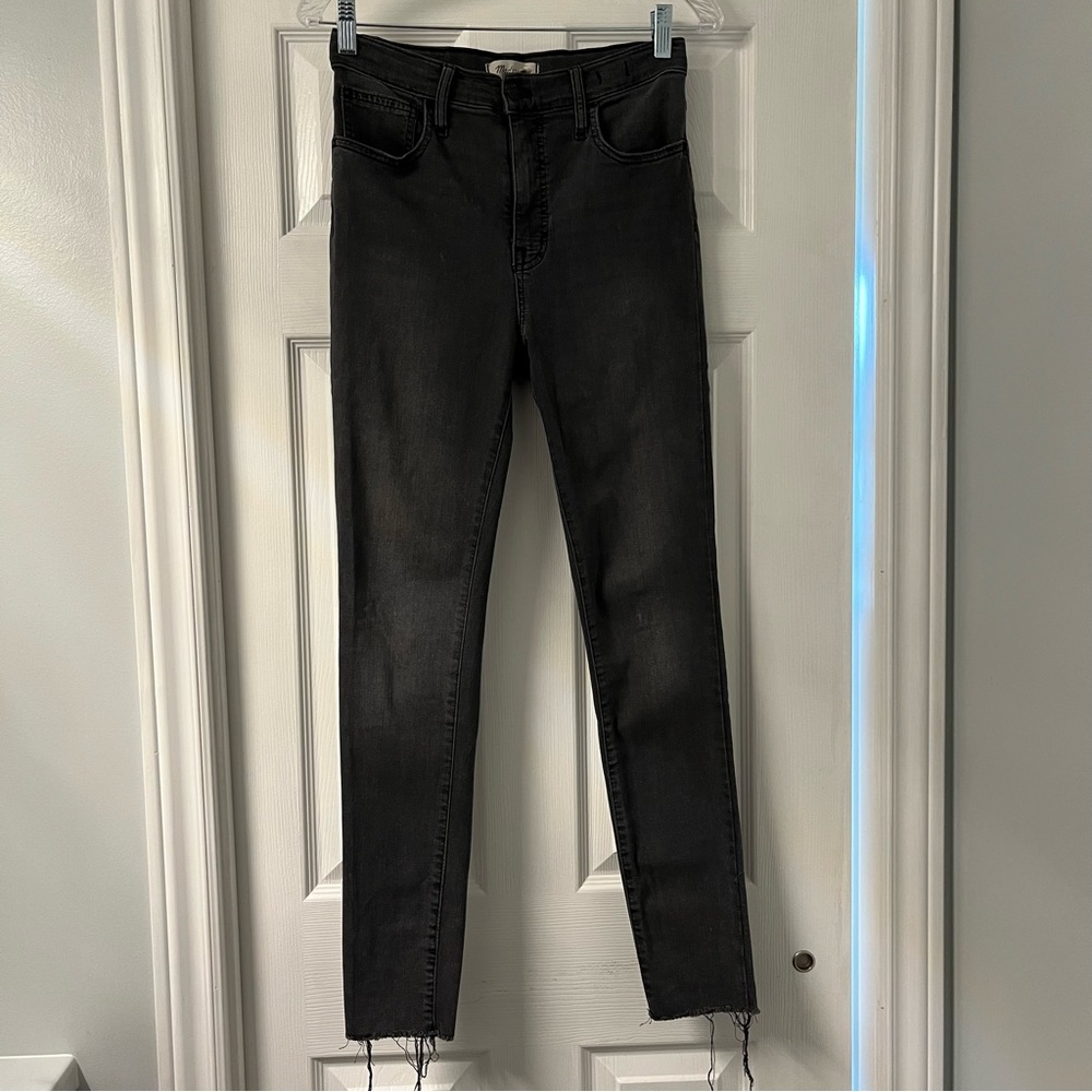 MADEWELL 10โ high rise skinny black denim jeans streetwear womenโs size 27